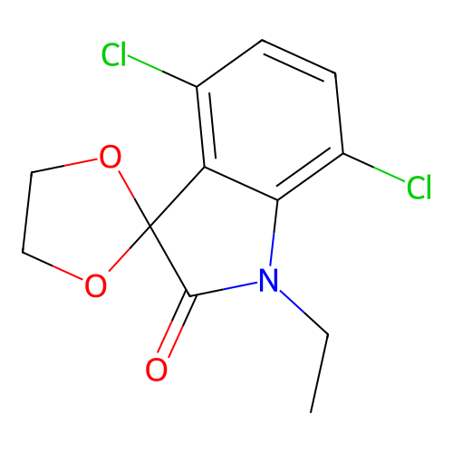 4',7'-Dichloro-1'-ethylspiro[1,3-dioxolane-2,3'-indole]-2'-one structure
