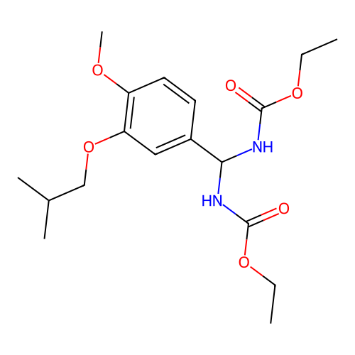 Diethyl ((3-isobutoxy-4-methoxyphenyl)methylene)dicarbamate structure