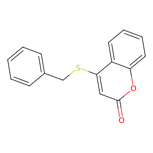 2H-1-Benzopyran-2-one, 4-[(phenylmethyl)thio]- structure