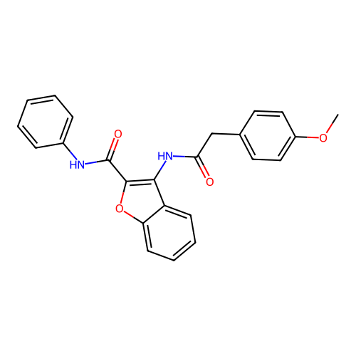 3-(2-(4-methoxyphenyl)acetamido)-N-phenylbenzofuran-2-carboxamide structure