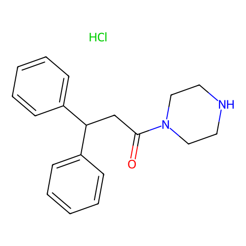 1-(3,3-Diphenylpropionyl)piperazine hydrochloride structure