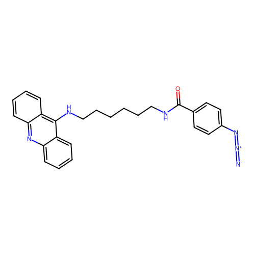 9-(6-(4-Azidobenzamido)hexylamino)acridine structure