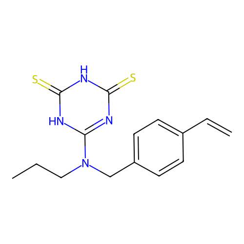 6-(4-Vinylbenzyl-n-propyl)amino-1,3,5-triazine-2,4-dithiol structure