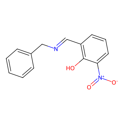 Phenol, 2-nitro-6-[[(phenylmethyl)imino]methyl]- structure