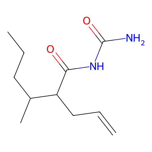 N-carbamoyl-3-methyl-2-prop-2-enylhexanamide structure