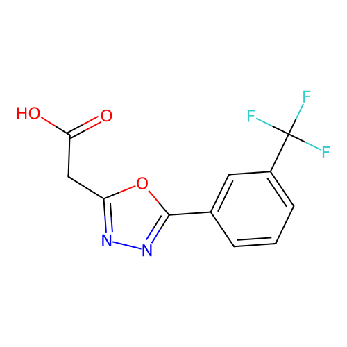2-(5-(3-(Trifluoromethyl)phenyl)-1,3,4-oxadiazol-2-yl)acetic acid structure