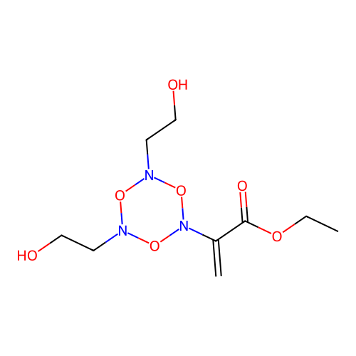 Ethyl 2-[4,6-bis(2-hydroxyethyl)-1,3,5,2,4,6-trioxatriazinan-2-yl]prop-2-enoate structure