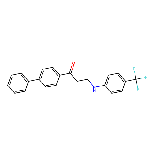1-[1,1'-Biphenyl]-4-yl-3-[4-(trifluoromethyl)anilino]-1-propanone structure