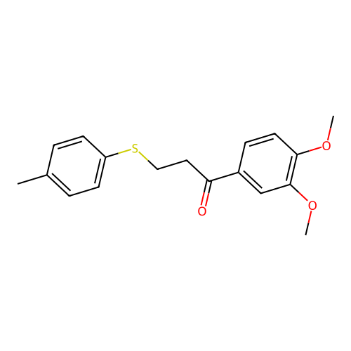 1-(3,4-Dimethoxyphenyl)-3-[(4-methylphenyl)sulfanyl]-1-propanone structure
