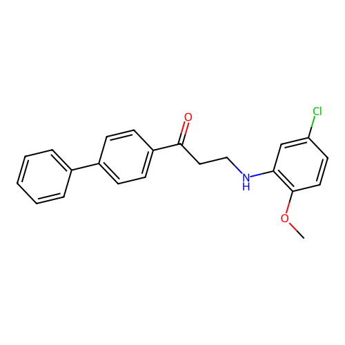 1-[1,1'-Biphenyl]-4-yl-3-(5-chloro-2-methoxyanilino)-1-propanone structure