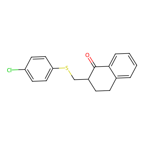 2-[(4-chlorophenyl)sulfanylmethyl]-3,4-dihydro-2H-naphthalen-1-one structure