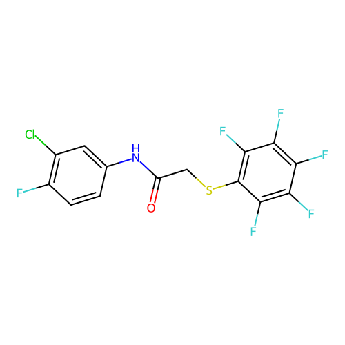 N-(3-chloro-4-fluorophenyl)-2-[(2,3,4,5,6-pentafluorophenyl)sulfanyl]acetamide structure