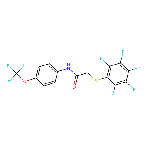 2-[(2,3,4,5,6-pentafluorophenyl)sulfanyl]-N-[4-(trifluoromethoxy)phenyl]acetamide structure