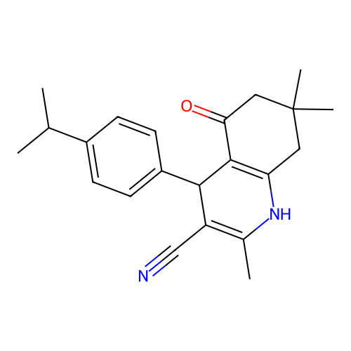 2,7,7-trimethyl-5-oxo-4-(4-propan-2-ylphenyl)-1,4,6,8-tetrahydroquinoline-3-carbonitrile structure