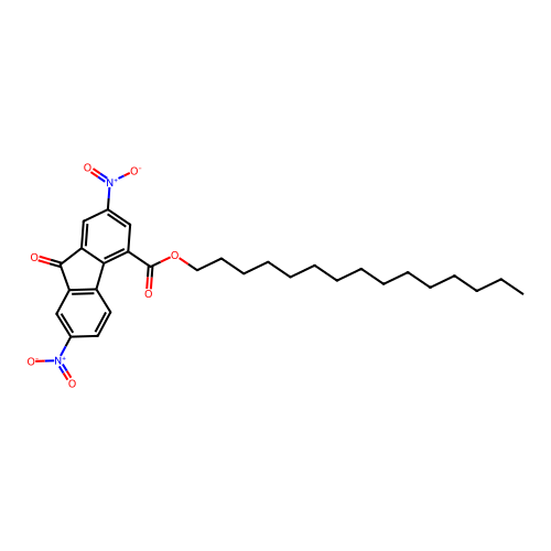 pentadecyl 2,7-dinitro-9-oxo-9H-fluorene-4-carboxylate structure