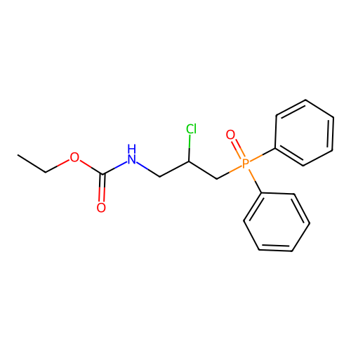 (2-Chloro-3-(diphenyl-phosphinoyl)-propyl)-carbamic acid ethyl ester structure