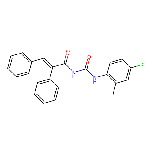 N-[(4-chloro-2-methylphenyl)carbamoyl]-2,3-diphenylprop-2-enamide structure