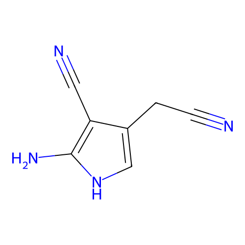 2-amino-4-(cyanomethyl)-1H-pyrrole-3-carbonitrile structure
