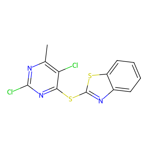 2-((2,5-Dichloro-6-methylpyrimidin-4-yl)thio)benzo[d]thiazole structure