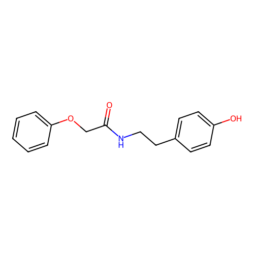 N-(2-(4-Hydroxy-phenyl)-ethyl)-2-phenoxy-acetamide structure