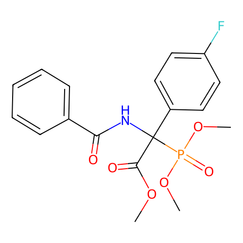 Methyl (benzoylamino)(dimethoxyphosphoryl)(4-fluorophenyl)acetate structure