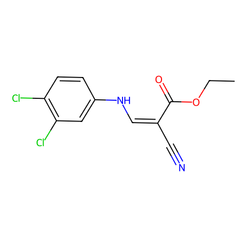 ethyl (Z)-2-cyano-3-(3,4-dichloroanilino)prop-2-enoate structure