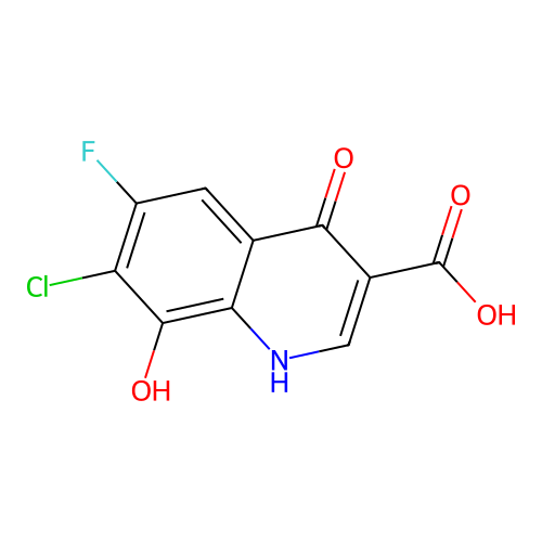 7-Chloro-6-fluoro-8-hydroxy-4-oxo-1,4-dihydroquinoline-3-carboxylic acid structure