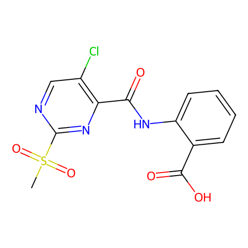 2-(5-Chloro-2-(methylsulfonyl)pyrimidine-4-carboxamido)benzoic acid structure