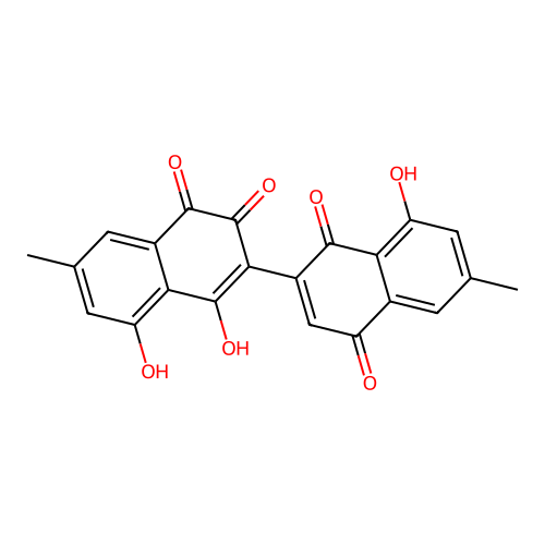 3,8,8'-Trihydroxy-6,6'-dimethyl-2,2'-binaphthalene-1,1',4,4'-tetrone structure