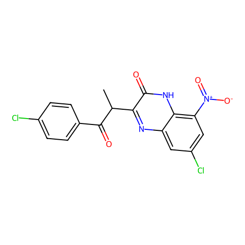 2-(7-Chloro-3-hydroxy-5-nitroquinoxalin-2-yl)-1-(4-chlorophenyl)propan-1-one structure