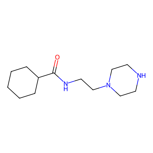 N-[2-(piperazin-1-yl)ethyl]cyclohexanecarboxamide structure