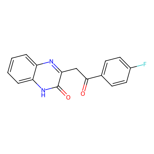 3-(2-(4-fluorophenyl)-2-oxoethyl)quinoxalin-2(1H)-one structure