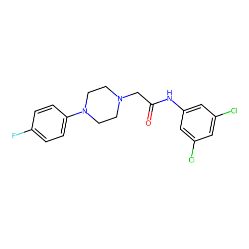 N-(3,5-dichlorophenyl)-2-[4-(4-fluorophenyl)piperazin-1-yl]acetamide structure
