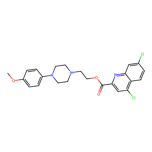 2-[4-(4-Methoxyphenyl)piperazin-1-yl]ethyl 4,7-dichloroquinoline-2-carboxylate structure