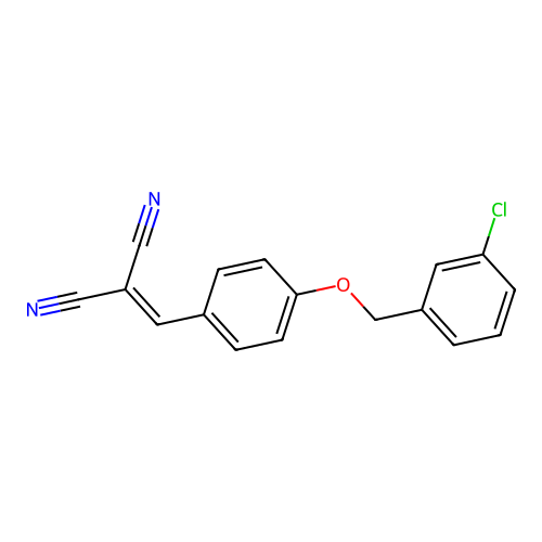 2-(4-((3-Chlorobenzyl)oxy)benzylidene)malononitrile structure