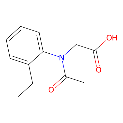 (Acetyl-2-ethylanilino)acetic acid structure