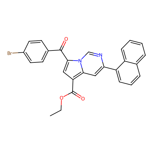 Ethyl 7-(4-bromobenzoyl)-3-(1-naphthyl)pyrrolo[1,2-c]pyrimidine-5-carboxylate structure
