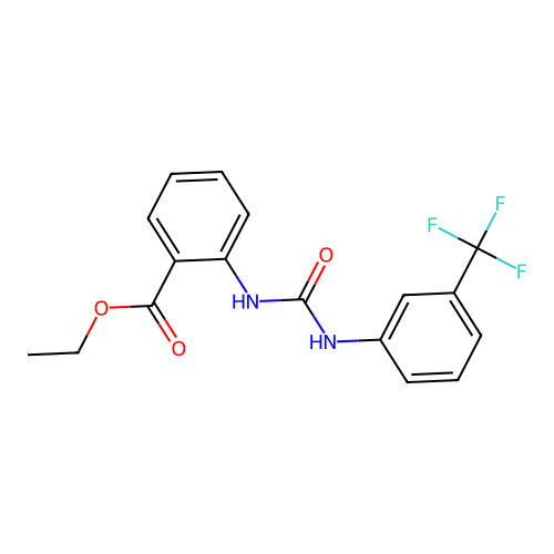 Ethyl 2-[[3-(trifluoromethyl)phenyl]carbamoylamino]benzoate structure
