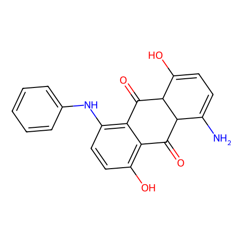 1-Amino-4,8-dihydroxy-5-(phenylamino)anthracene-9,10(4aH,9aH)-dione structure