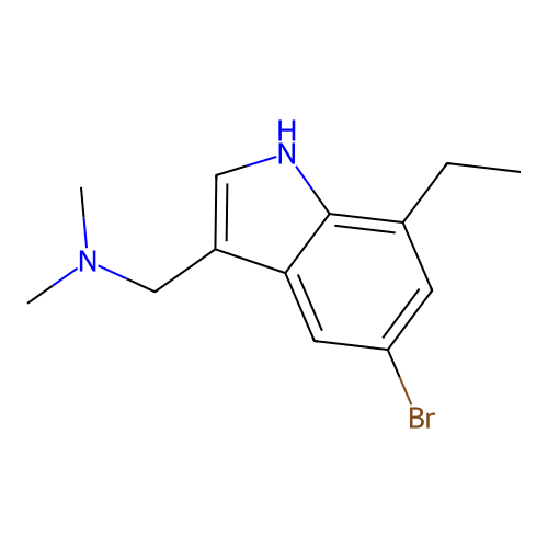 [(5-bromo-7-ethyl-1H-indol-3-yl)methyl]dimethylamine structure