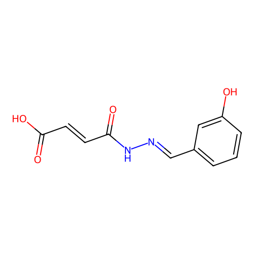 4-[2-[(3-Hydroxyphenyl)methylidene]hydrazinyl]-4-oxobut-2-enoic acid structure