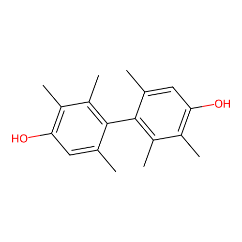 2,2',3,3',6,6'-Hexamethyl(1,1'-biphenyl)-4,4'-diol structure