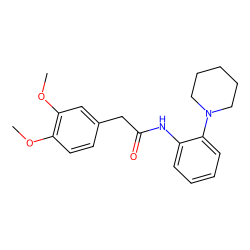 2-(3,4-dimethoxyphenyl)-N-(2-piperidin-1-ylphenyl)acetamide structure