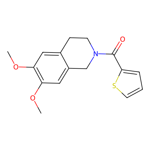 (6,7-dimethoxy-3,4-dihydroisoquinolin-2(1H)-yl)(thiophen-2-yl)methanone structure