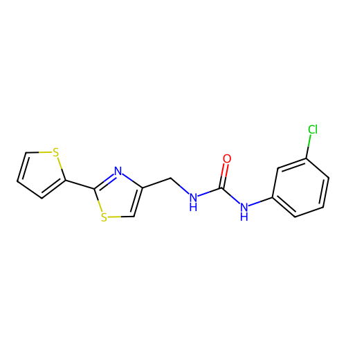 N-(3-Chlorophenyl)-N'-[[2-(2-thienyl)-4-thiazolyl]methyl]urea structure
