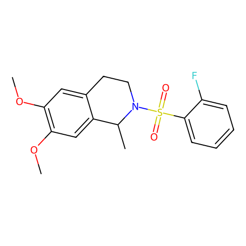 2-(2-fluorophenyl)sulfonyl-6,7-dimethoxy-1-methyl-3,4-dihydro-1H-isoquinoline structure