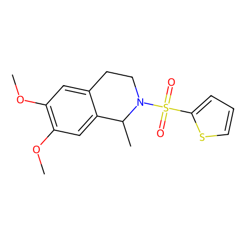 6,7-dimethoxy-1-methyl-2-thiophen-2-ylsulfonyl-3,4-dihydro-1H-isoquinoline structure