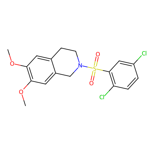 2-((2,5-Dichlorophenyl)sulfonyl)-6,7-dimethoxy-1,2,3,4-tetrahydroisoquinoline structure
