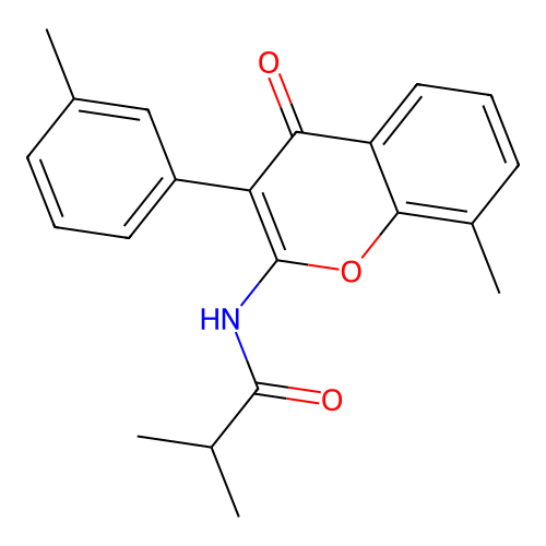 N-(8-methyl-4-oxo-3-(m-tolyl)-4H-chromen-2-yl)isobutyramide structure