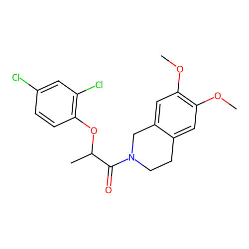 2-(2,4-dichlorophenoxy)-1-(6,7-dimethoxy-3,4-dihydroisoquinolin-2(1H)-yl)propan-1-one structure